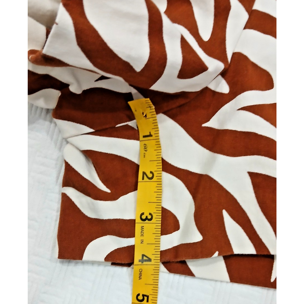 Zebra Print High Rise Shorts Rust Brown White Animal Print Summer Boho XL - Picture 7 of 10